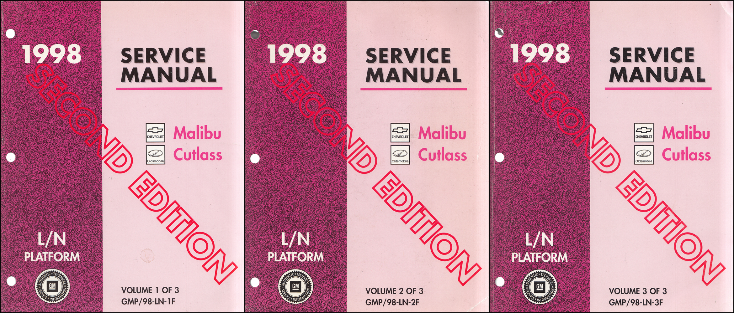 1998 Malibu and Cutlass Repair Manual Original 3 Volume Set 