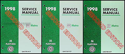 1998 Metro Repair Manual Original 3 Volume Set 