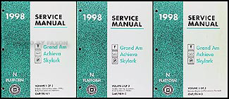 1998 Grand Am/Achieva/Skylark Repair Manual Original 3 Volume Set 