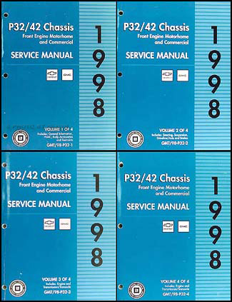 1998 P32 P42 Stepvan & Motorhome Chassis Repair Shop Manual Set Original Chevy GMC