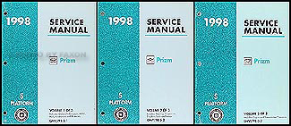 1998 Chevy/Geo Prizm Repair Manual Original 3 Volume Set 
