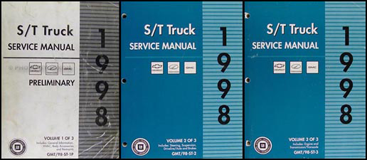 1998 S-10 Sonoma Jimmy Blazer Envoy Bravada Repair Shop Manual Original Set Preliminary