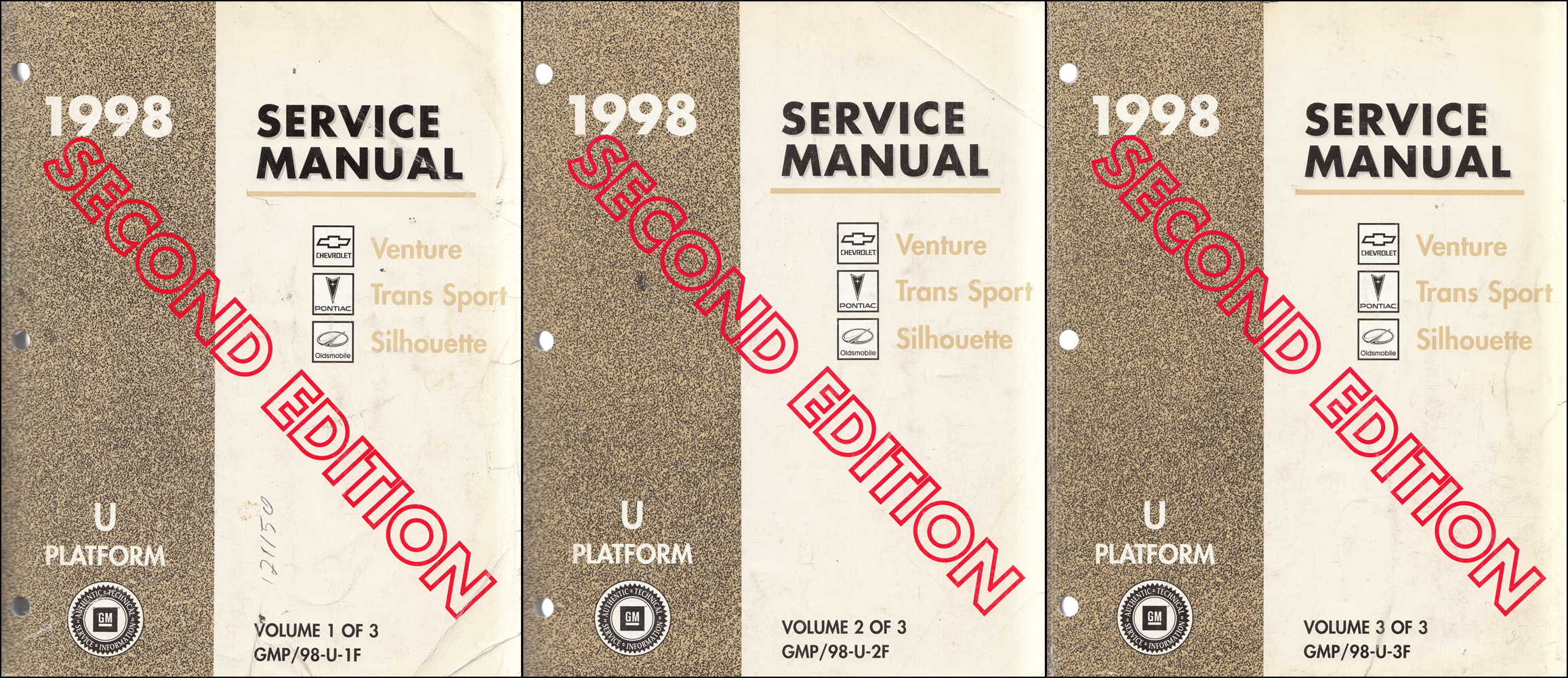 1998 Venture Trans Sport Silhouette Repair Shop Manual Original 3 Volume Set Second Edition