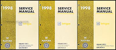 1998 Oldsmobile Intrigue Repair Manual Original 3 Volume Set 