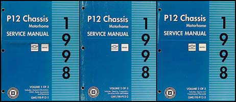1998 P12 Motorhome & Truck Chassis Repair Manual 3 Volume Set Original