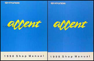 1998 Hyundai Accent Shop Manual Original 2 Volume Set 