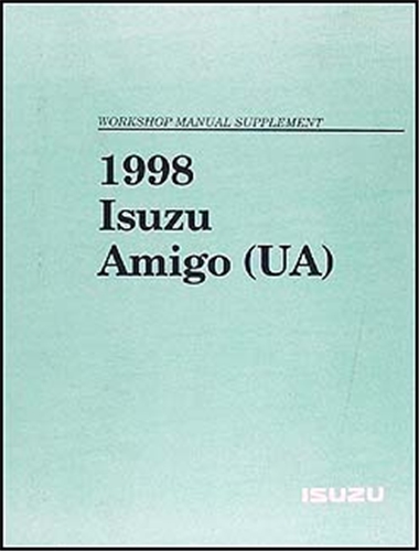1989 Isuzu Amigo Repair Manual Supplement Original 