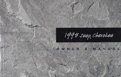 1998 Jeep Cherokee Owner's Manual Original