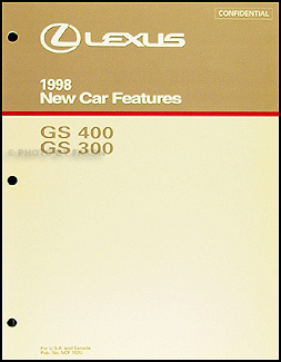 1998 Lexus GS 300 400 Features Manual Original