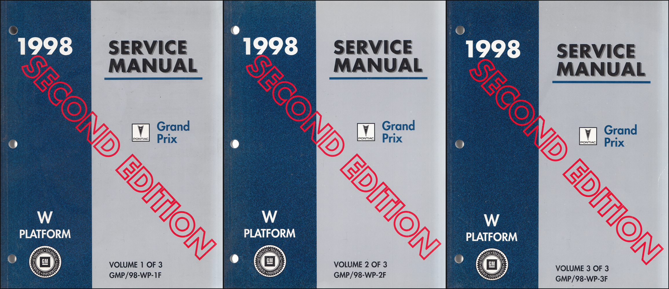 1998 Pontiac Grand Prix Repair Manual Original Second Ed. 3 Volume Set 