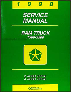 1998 Dodge Ram Truck Repair Shop Manual Original 1500-2500-3500