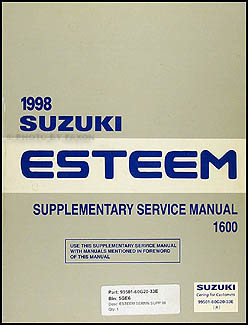 1998 Suzuki Esteem 1600 Repair Manual Supplement Original