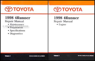 1998 Toyota 4Runner Repair Manual 2 Volume Set 