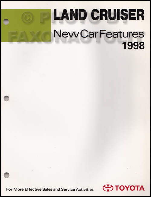 1998 Toyota Land Cruiser Features Manual Original