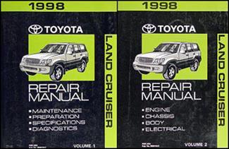 1998 Toyota Land Cruiser Repair Manual 2 Volume Set Original