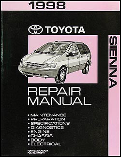 1998 Toyota Sienna Repair Manual Original