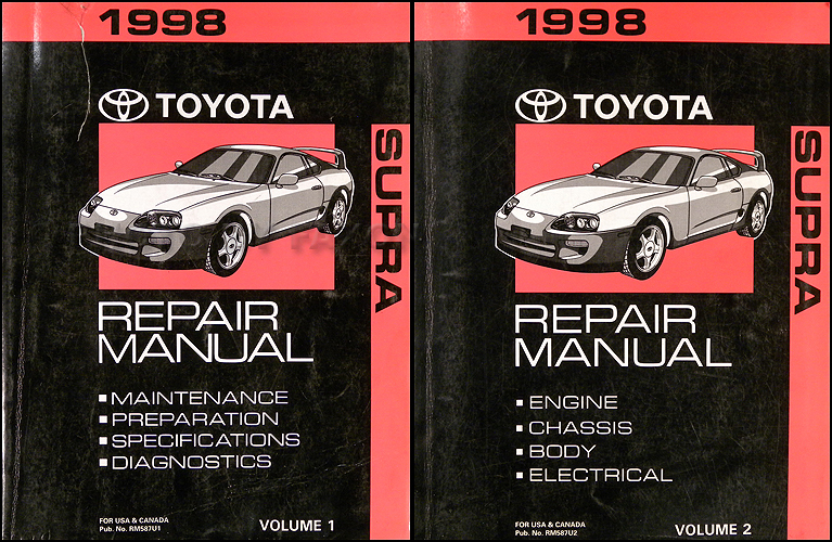 1998 Toyota Supra Repair Shop Manual Original 2 Volume Set