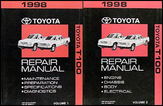 1998 Toyota T100 Repair Manual Set Original