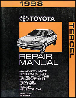 1998 Toyota Tercel Repair Manual Original