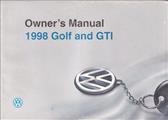 1998 Volkswagen Golf and GTI Owner's Manual Original