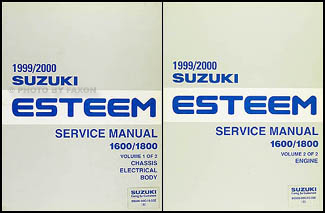 1999-2000 Suzuki Esteem Repair Manual Set Original