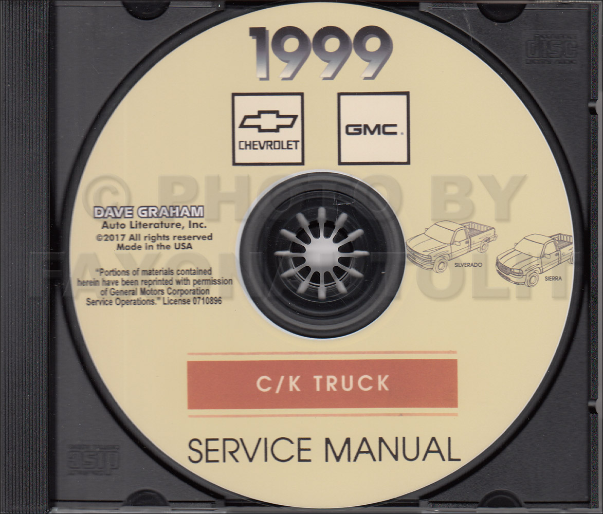 1999 Chevrolet GMC C/K Pickup Silverado Sierra Service Manual on CD