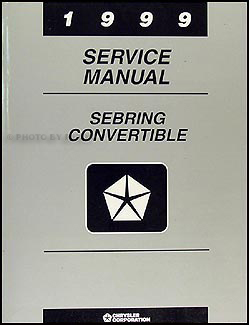 1999 Sebring Convertible Shop Manual Original 