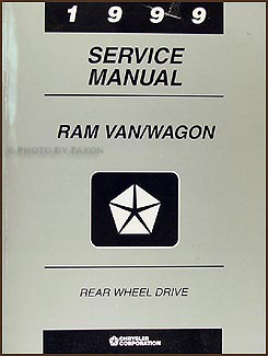 1999 Dodge Ram Van & Wagon Shop Manual Original B1500-B3500