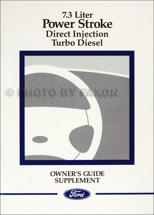 1999 Ford 7.3L Powerstroke Diesel Engine Owner's Manual Original Supplement