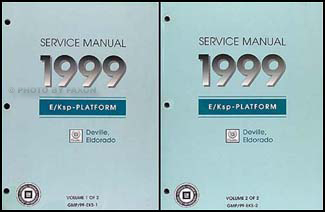 1999 Deville and Eldorado Repair Manual Original 2 Volume Set