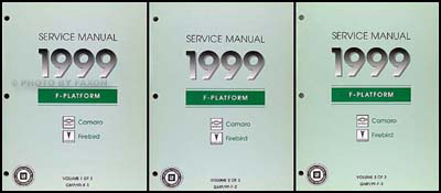 1999 Camaro, Firebird, & Trans Am Repair Manual Original 3 Volume Set 