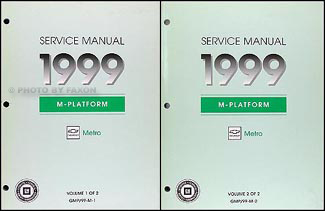 1999 Metro Repair Manual Original 2 Volume Set 