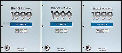 1999 S-10 Sonoma Jimmy Blazer Envoy Bravada Repair Shop Manual Set of 3