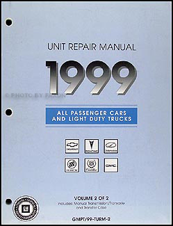 1999 GM Manual (stick) Transmission & 4x4 Transfer Case Overhaul Manual Original