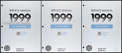 1999 Buick Regal & Century Repair Manual Original 3 Volume Set 