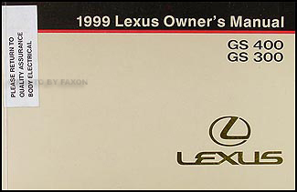1999 Lexus GS 400 GS 300 Owners Manual Original