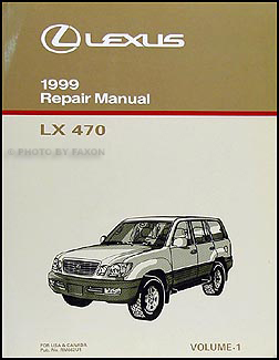 1999 Lexus LX 470 Repair Manual Volume 1 only Original