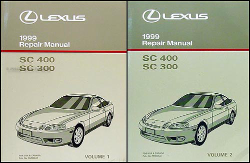 1999 Lexus SC 300 & SC 400 Repair Manual Original 2 Volume Set