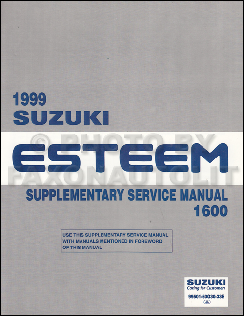 1998 Suzuki Esteem 1600 Repair Manual Supplement Original