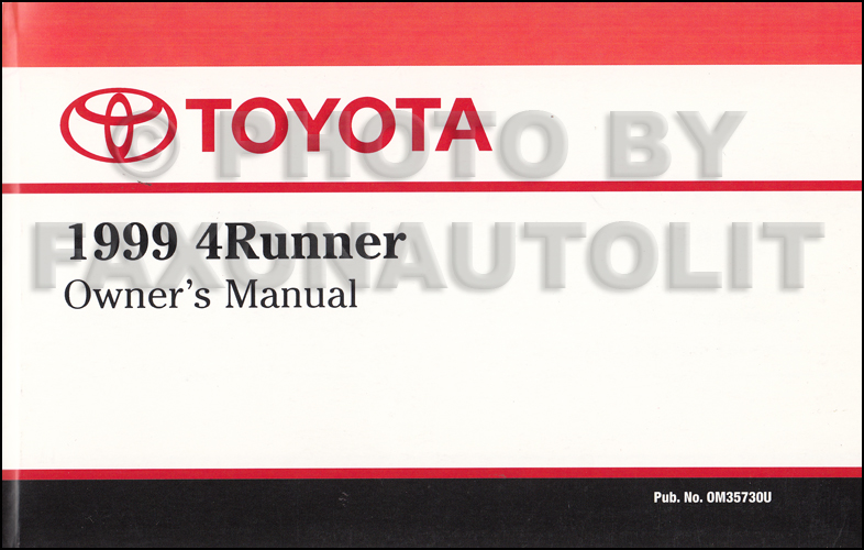 1999 Toyota 4Runner Owner's Manual Original