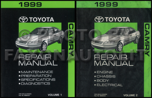 2000 Toyota Camry Repair Manual 2 Volume Set Original