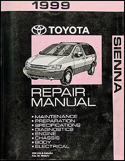 1999 Toyota Sienna Repair Manual Original