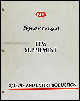 1999 Kia Sportage Electrical Troubleshooting Manual Supplement