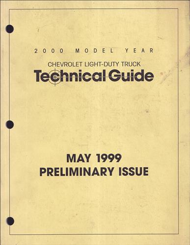 2000 Chevrolet Truck Technical Guide Dealer Album Original Preliminary Issue