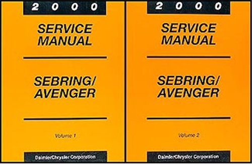 2000 Chrysler Sebring Coupe Dodge Avenger Repair Shop Manual Original 2 Volume Set
