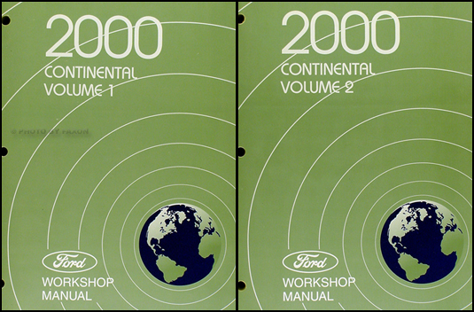 2000 Lincoln Continental Shop Manual Original 2 Volume Set