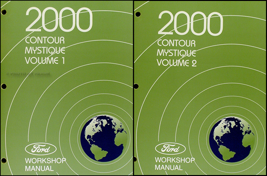 2000 Ford Contour & Mercury Mystique Shop Manual Original 2 Volume Set