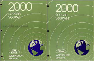 2000 Mercury Cougar Shop Manual 2 Volume Set Original