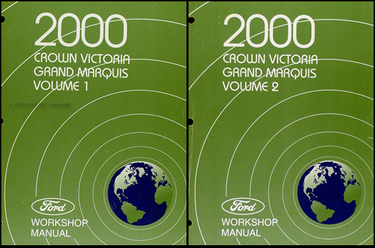 2000 Ford Crown Victoria Mercury Grand Marquis Repair Shop Manual 2 Vol. Set