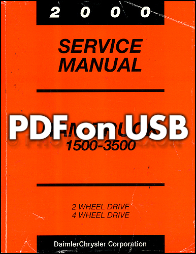 2000 Dodge Ram 1500-3500 Truck Repair Shop Manual USB